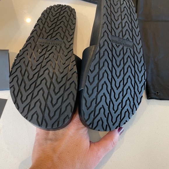 Saint Laurent Black Slide Sandals - Picture 6 of 7